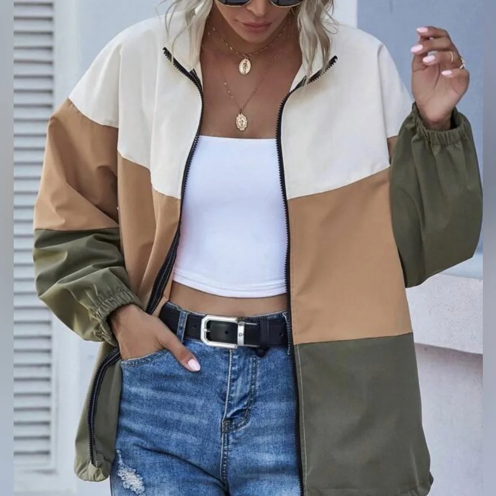 Colorblock Zip-Up Jacket - Picture 2 of 6